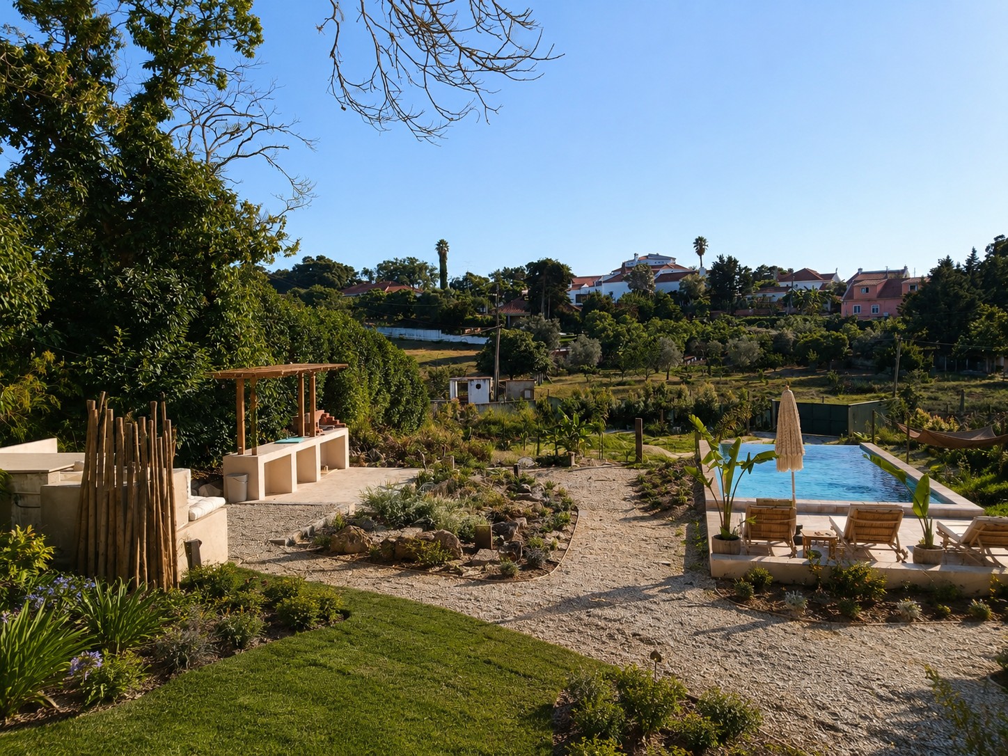 Shaded lawn area
