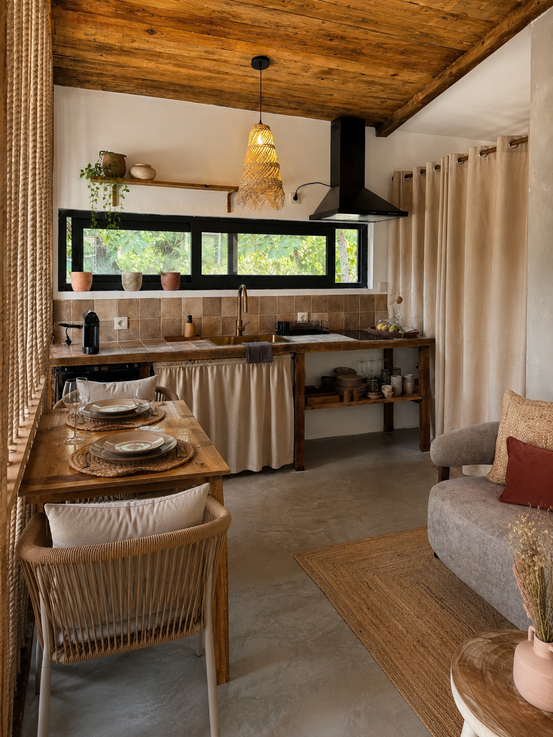 Living room and kitchen